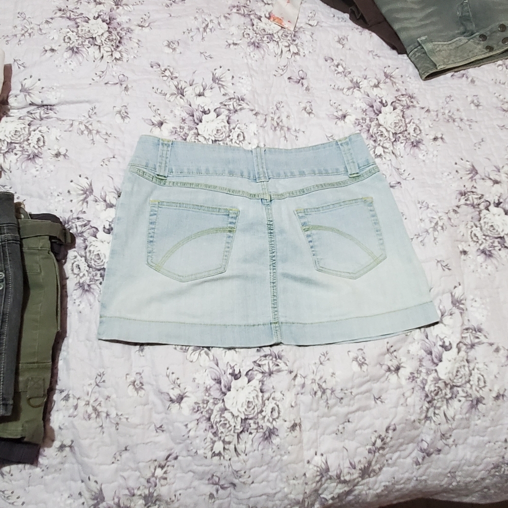 Light blue denim skirt